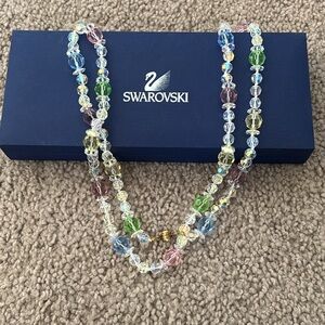 Swarovski Crystal Necklace with Multicolor Beads